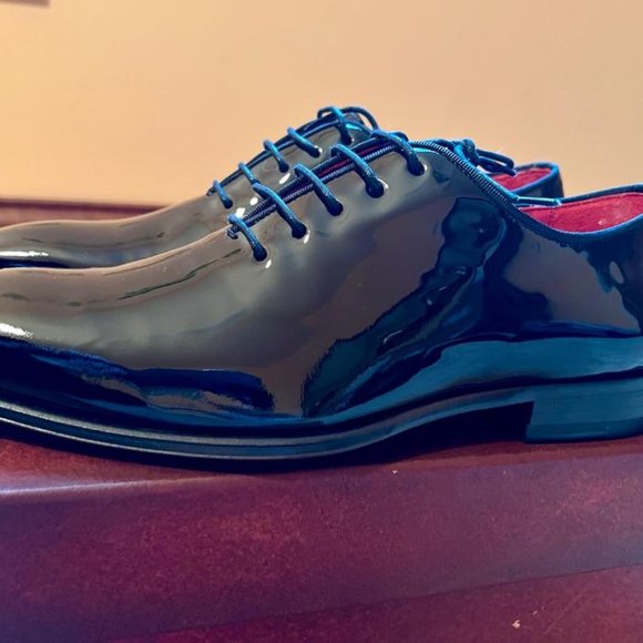 Mezlan Concerto Black Patent and Calf Leather Oxford